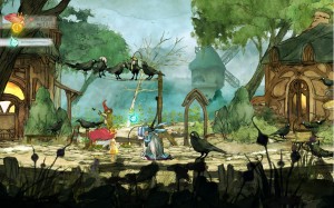 Screenshot from the game Child of Light